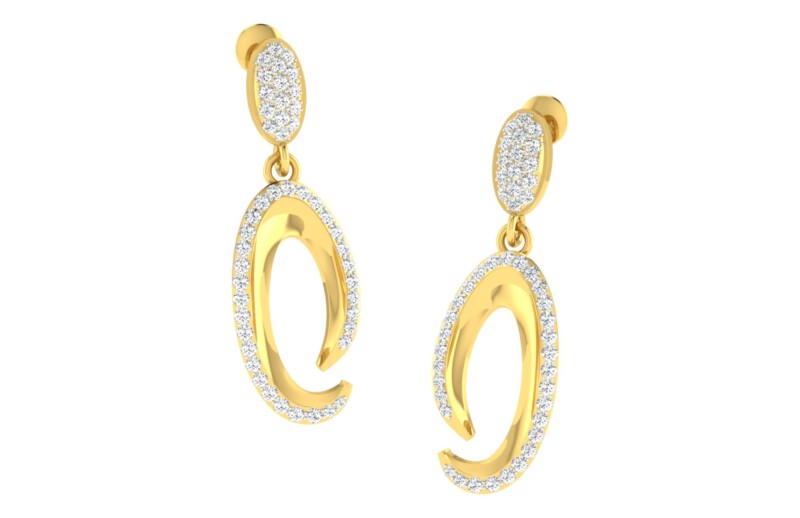 IGI Certified Natural Diamond 14/18K Fine Gold Earring Yellow Gold