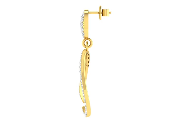 IGI Certified Natural Diamond 14/18K Fine Gold Earring Yellow Gold