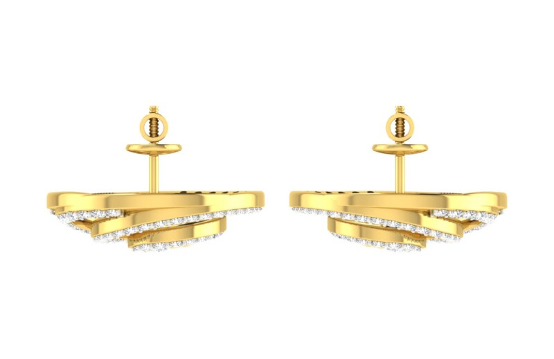 IGI Certified Natural Diamond 14/18K Fine Gold Earring Yellow Gold