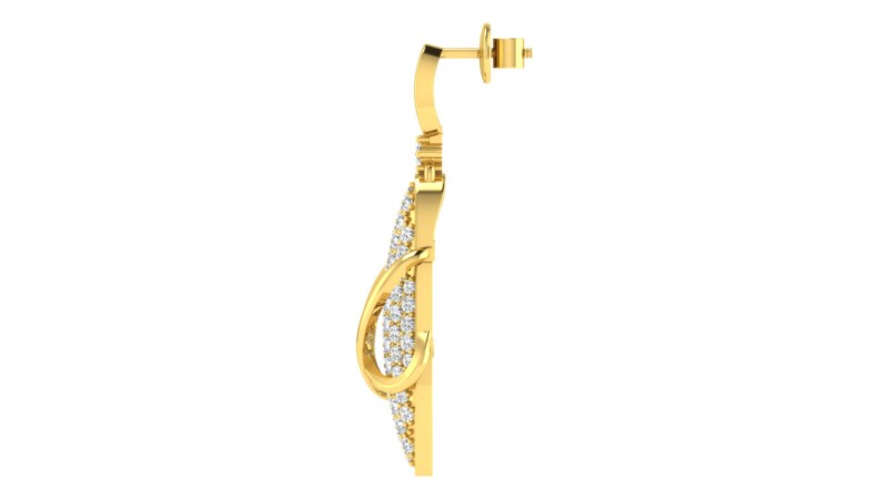 IGI Certified Natural Diamond 14/18K Fine Gold Earring Yellow Gold