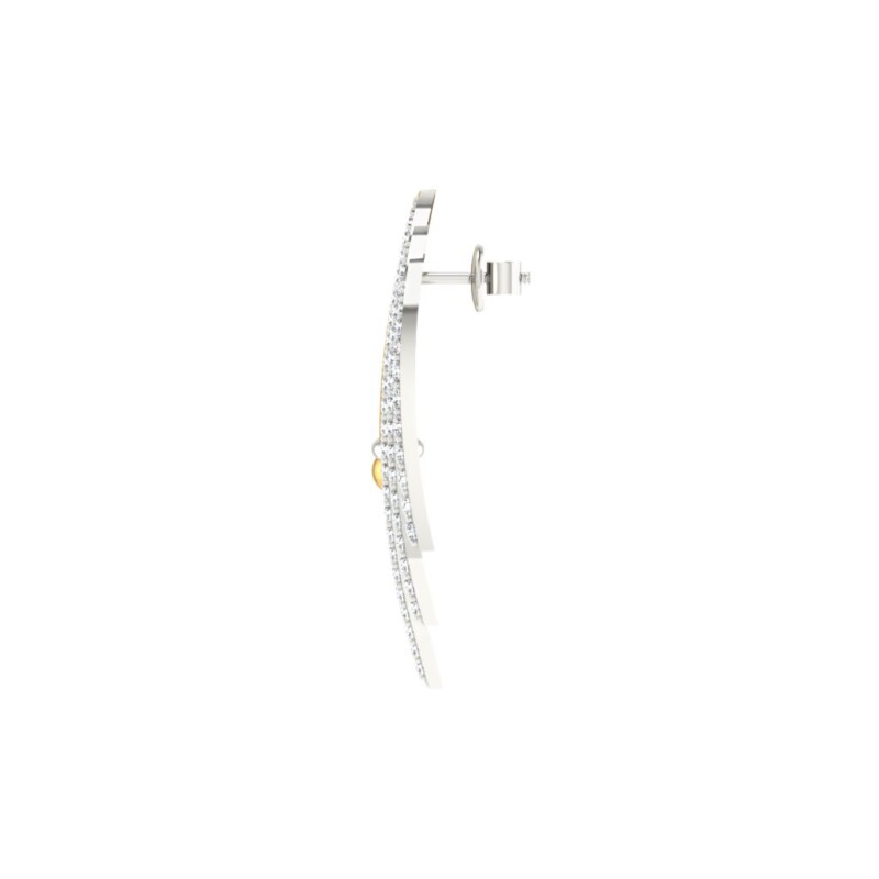 IGI Certified Natural Diamond 14/18K Fine Gold Earring White & Yellow Gold