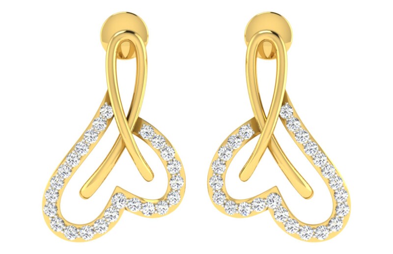 IGI Certified Natural Diamond 14/18K Fine Gold Earring Yellow Gold