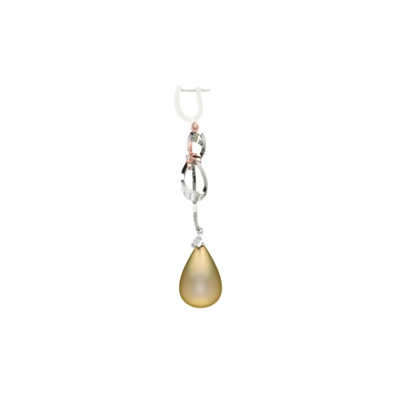 IGI Certified Natural Diamond 14/18K Fine Gold Earring White & Yellow Gold
