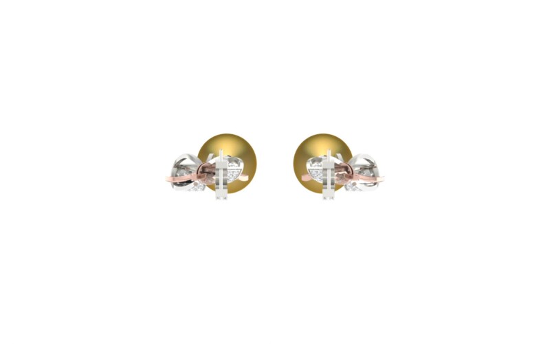 IGI Certified Natural Diamond 14/18K Fine Gold Earring White & Yellow Gold