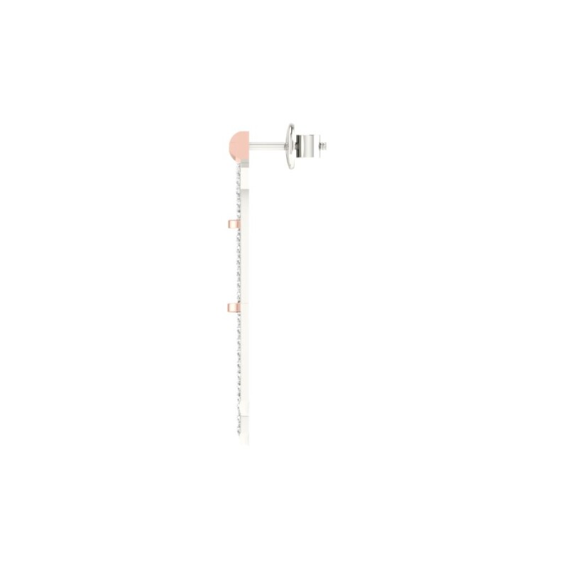 IGI Certified Natural Diamond 14/18K Fine Gold Earring Rose & White Gold