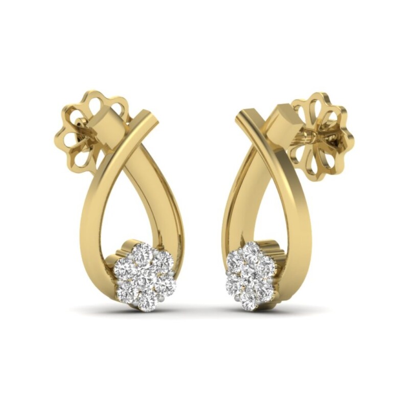 IGI Certified Natural Diamond Women's Earring 14K/18K Fine Yellow Gold