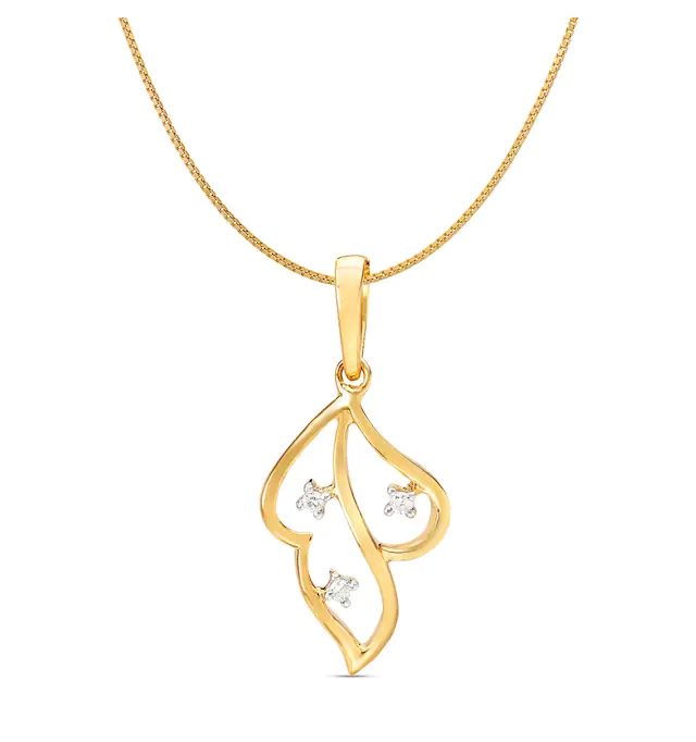 IGI Certified Natural Diamond Design Pendant 14K/18K Fine Yellow Gold