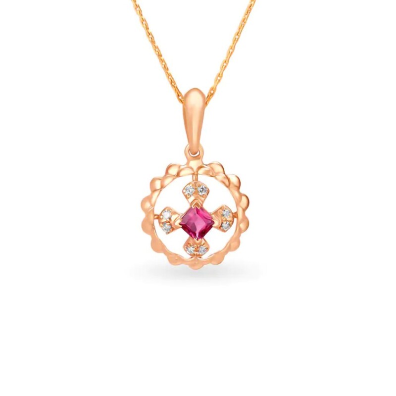 IGI Certified Natural Diamond Design Pendant 14K/18K Fine Rose Gold