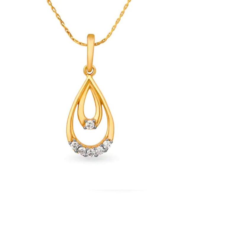 IGI Certified Natural Diamond Design Pendant 14K/18K Fine Yellow Gold