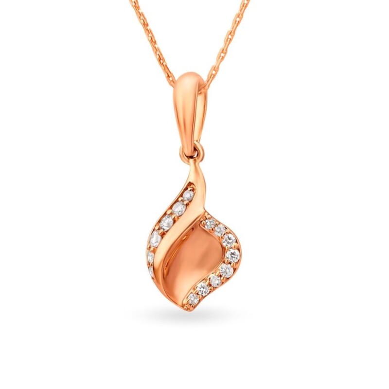 IGI Certified Natural Diamond Design Pendant 14K/18K Fine Rose Gold