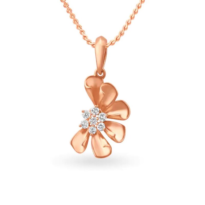 IGI Certified Natural Diamond Design Pendant 14K/18K Fine Rose Gold