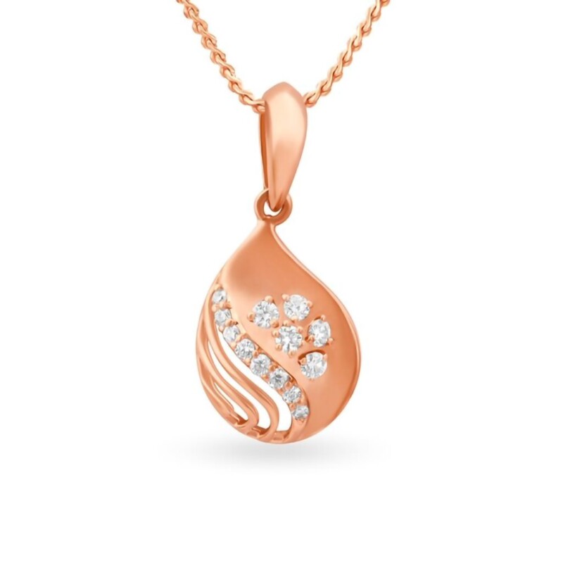 IGI Certified Natural Diamond Design Pendant 14K/18K Fine Rose Gold