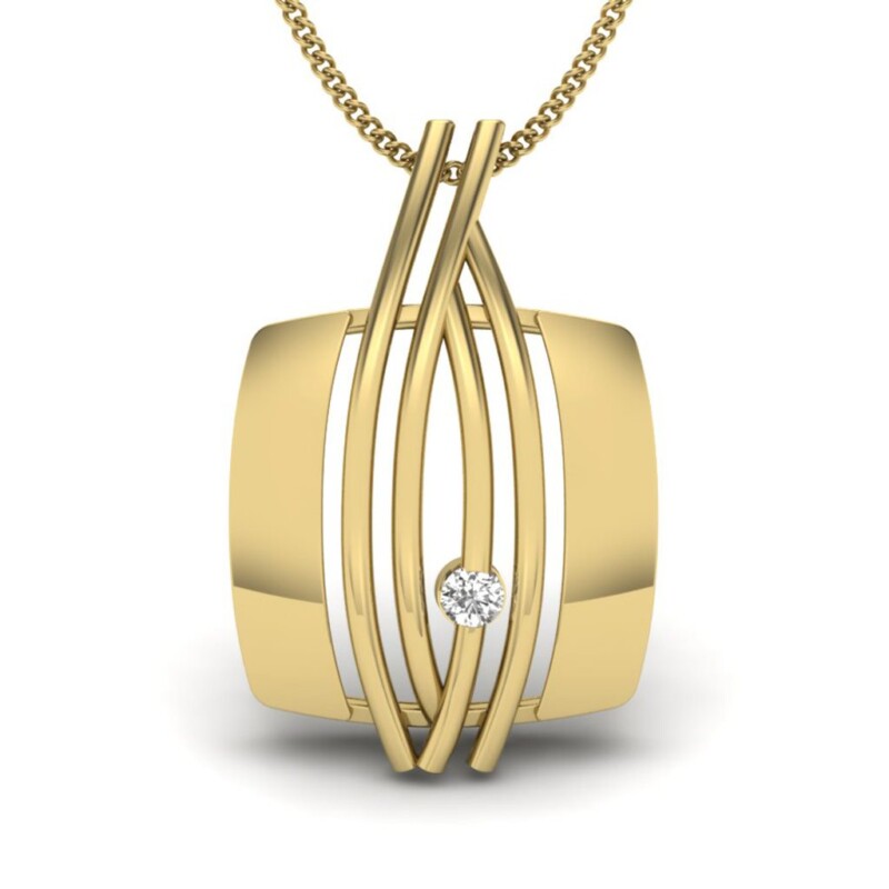 IGI Certified Natural Diamond Design Pendant 14K/18K Fine Yellow Gold