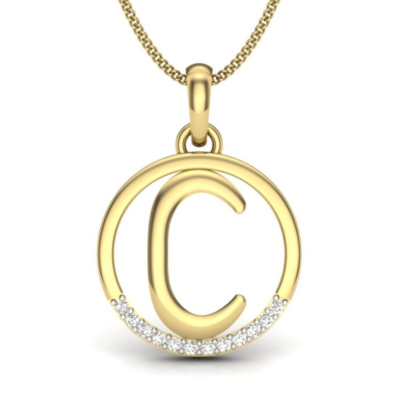 IGI Certified Natural Diamond Design Pendant 14K/18K Fine Yellow Gold