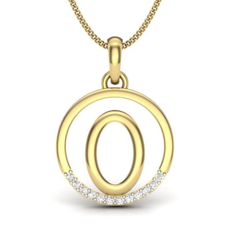 IGI Certified Natural Diamond Design Pendant 14K/18K Fine Yellow Gold