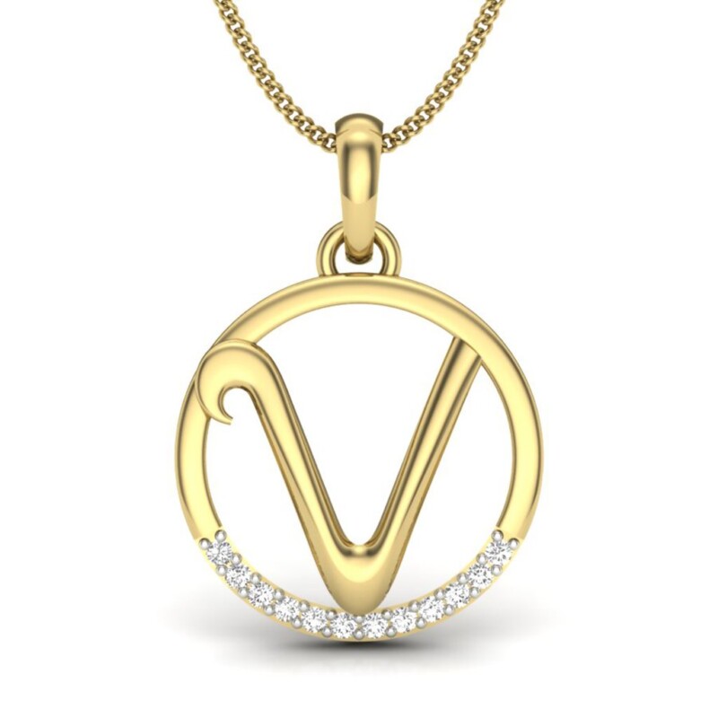 IGI Certified Natural Diamond Design Pendant 14K/18K Fine Yellow Gold