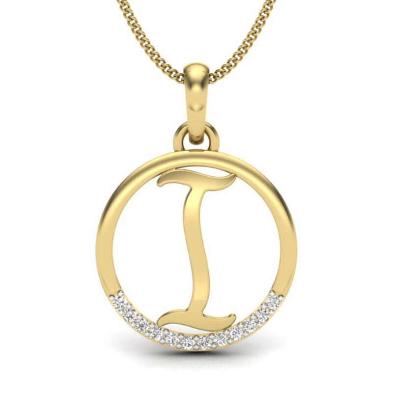 IGI Certified Natural Diamond Design Pendant 14K/18K Fine Yellow Gold