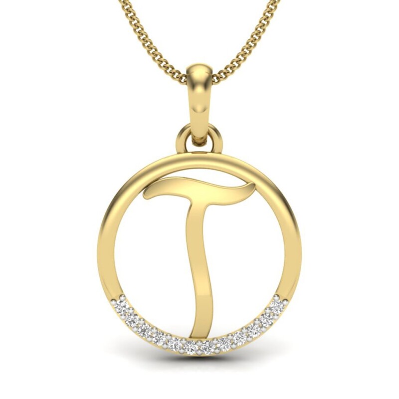 IGI Certified Natural Diamond Design Pendant 14K/18K Fine Yellow Gold