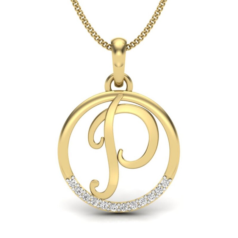 IGI Certified Natural Diamond Design Pendant 14K/18K Fine Yellow Gold