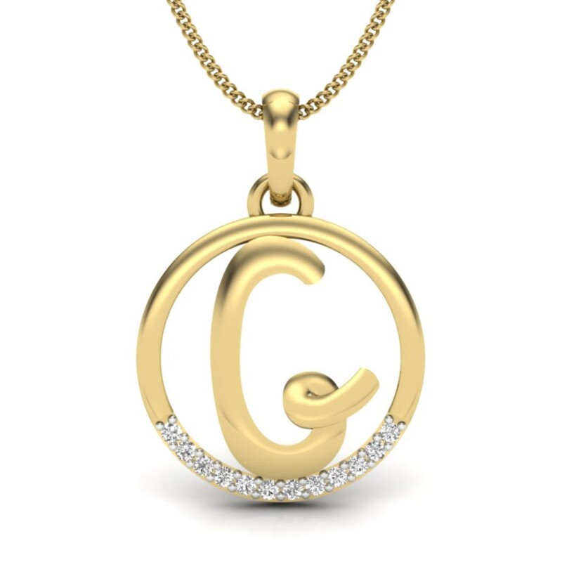 IGI Certified Natural Diamond Design Pendant 14K/18K Fine Yellow Gold