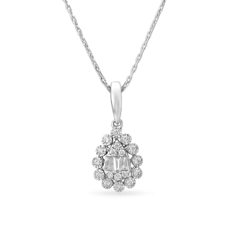 IGI Certified Natural Diamond Design Pendant 14K/18K Fine White Gold