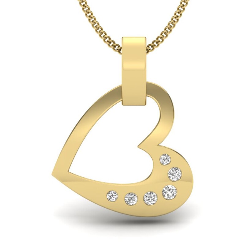 IGI Certified Natural Diamond Design Pendant 14K/18K Fine Yellow Gold