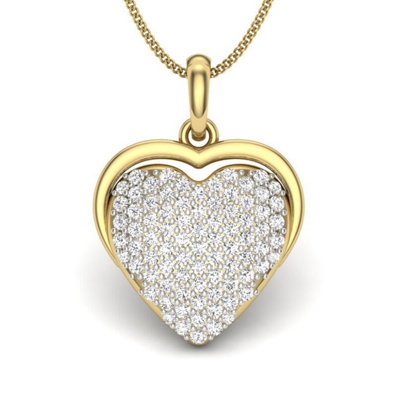 IGI Certified Natural Diamond Design Pendant 14K/18K Fine Yellow Gold