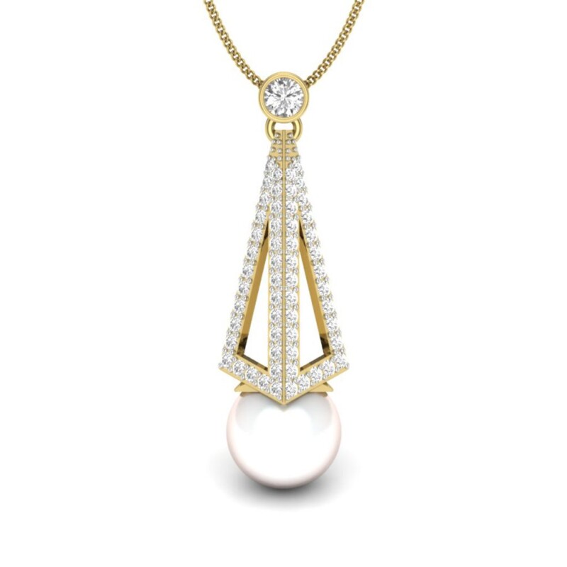 IGI Certified Natural Diamond Design Pendant 14K/18K Fine Yellow Gold