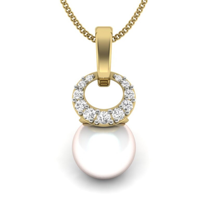 IGI Certified Natural Diamond Design Pendant 14K/18K Fine Yellow Gold