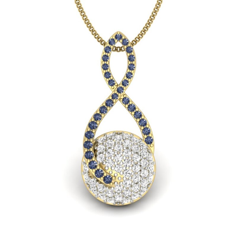 IGI Certified Natural Diamond Design Pendant 14K/18K Fine Yellow & White Gold