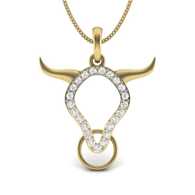 IGI Certified Natural Diamond Design Pendant 14K/18K Fine Yellow Gold