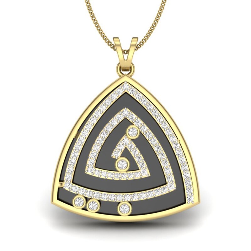 IGI Certified Natural Diamond Design Pendant 14K/18K Fine Yellow Gold