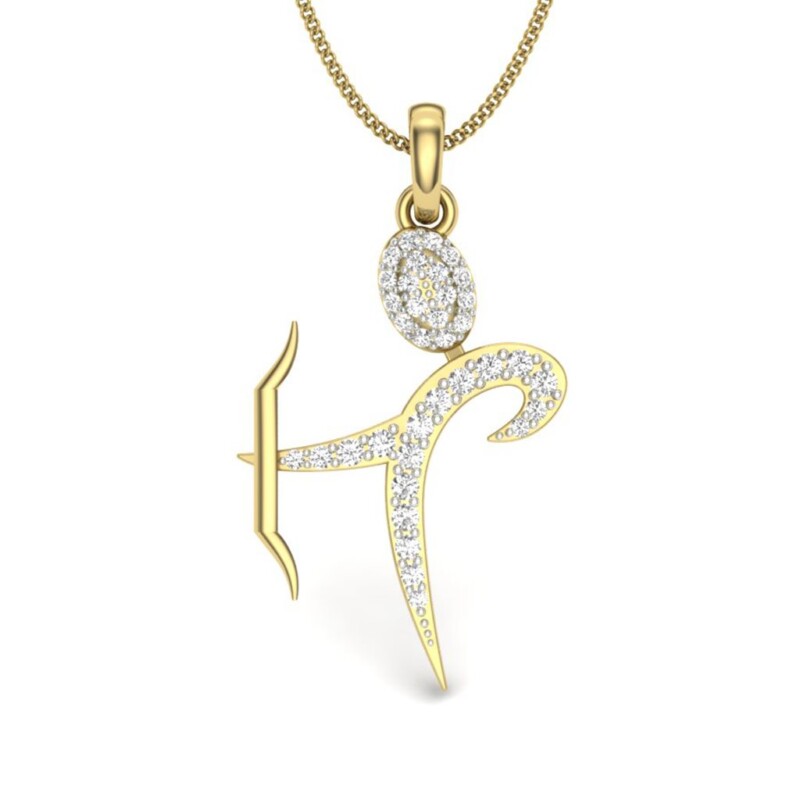 IGI Certified Natural Diamond Design Pendant 14K/18K Fine Yellow Gold