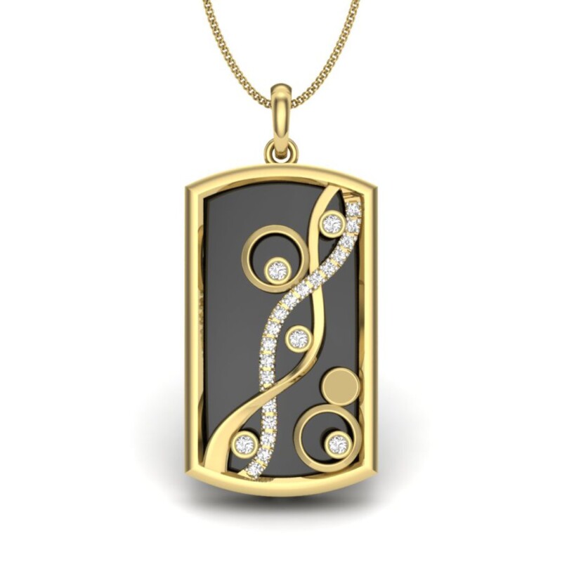 IGI Certified Natural Diamond Design Pendant 14K/18K Fine Yellow Gold