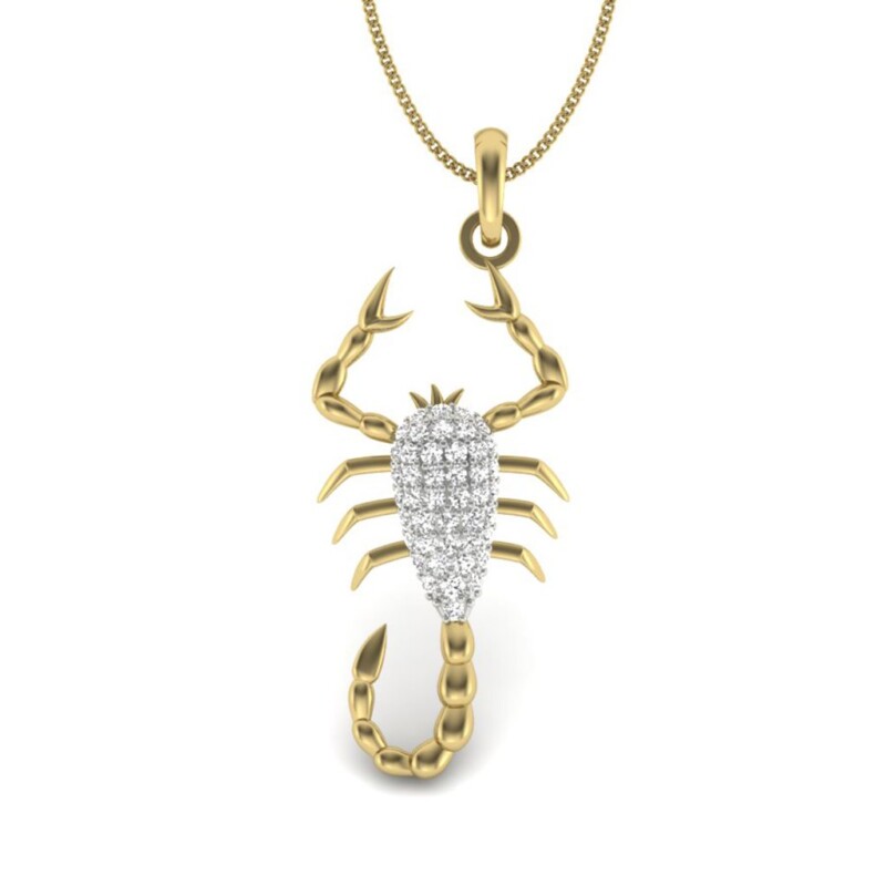 IGI Certified Natural Diamond Design Pendant 14K/18K Fine Yellow Gold