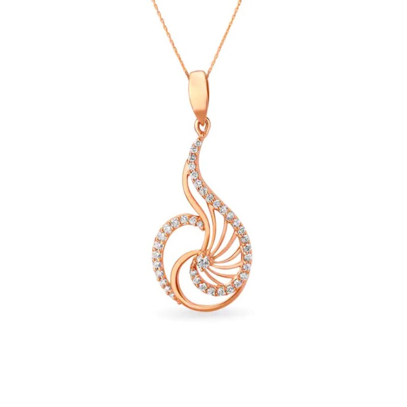 IGI Certified Natural Diamond Design Pendant 14K/18K Fine Rose Gold