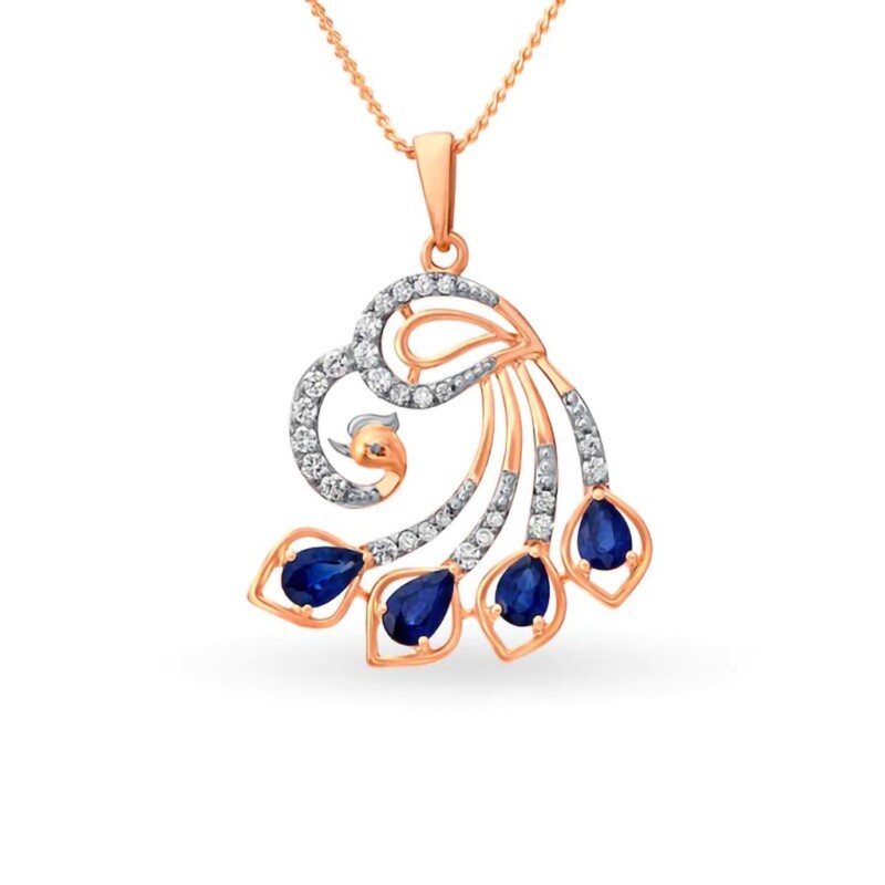 IGI Certified Natural Diamond Design Pendant 14K/18K Fine Rose Gold