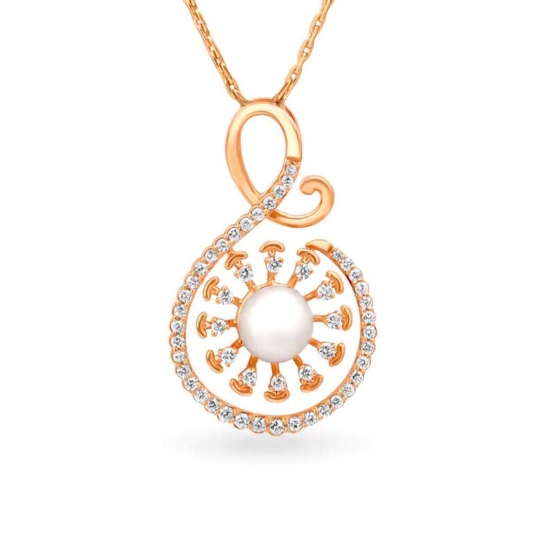 IGI Certified Natural Diamond Design Pendant 14K/18K Fine Rose Gold