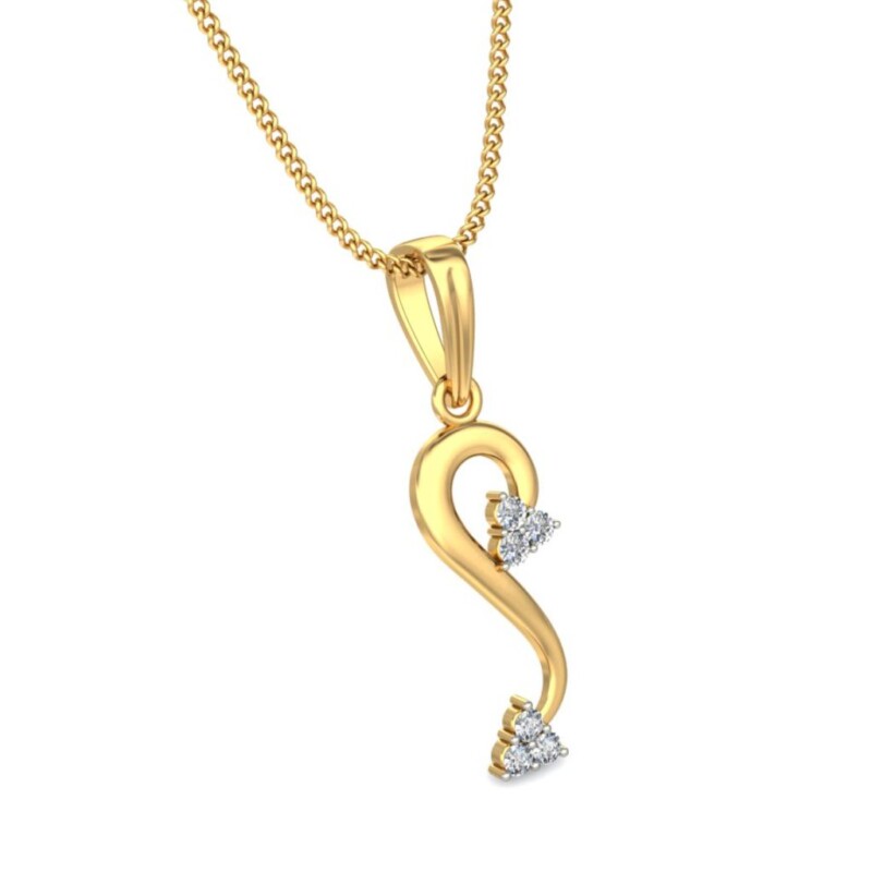 IGI Certified Natural Diamond Design Pendant 14K/18K Fine Yellow  Gold