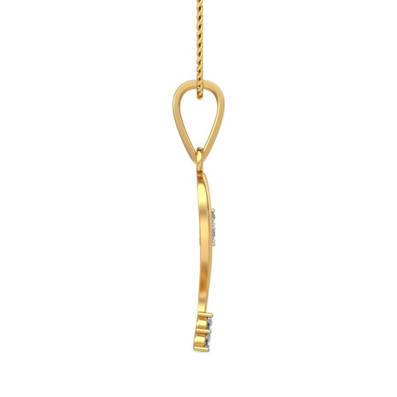 IGI Certified Natural Diamond Design Pendant 14K/18K Fine Yellow  Gold