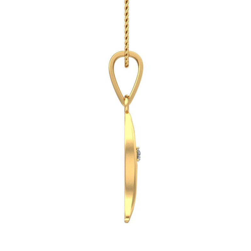 IGI Certified Natural Diamond Design Pendant 14K/18K Fine Yellow  Gold