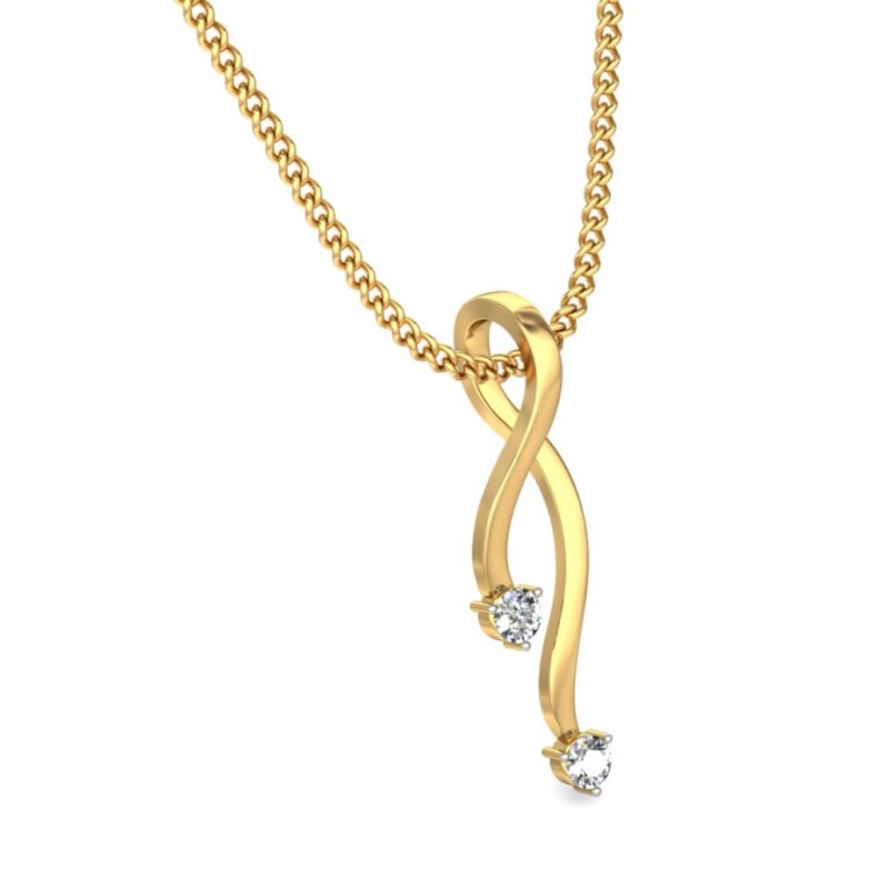 IGI Certified Natural Diamond Design Pendant 14K/18K Fine Yellow  Gold