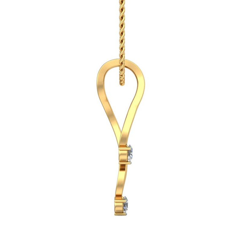 IGI Certified Natural Diamond Design Pendant 14K/18K Fine Yellow  Gold