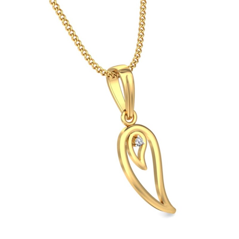 IGI Certified Natural Diamond Design Pendant 14K/18K Fine Yellow  Gold