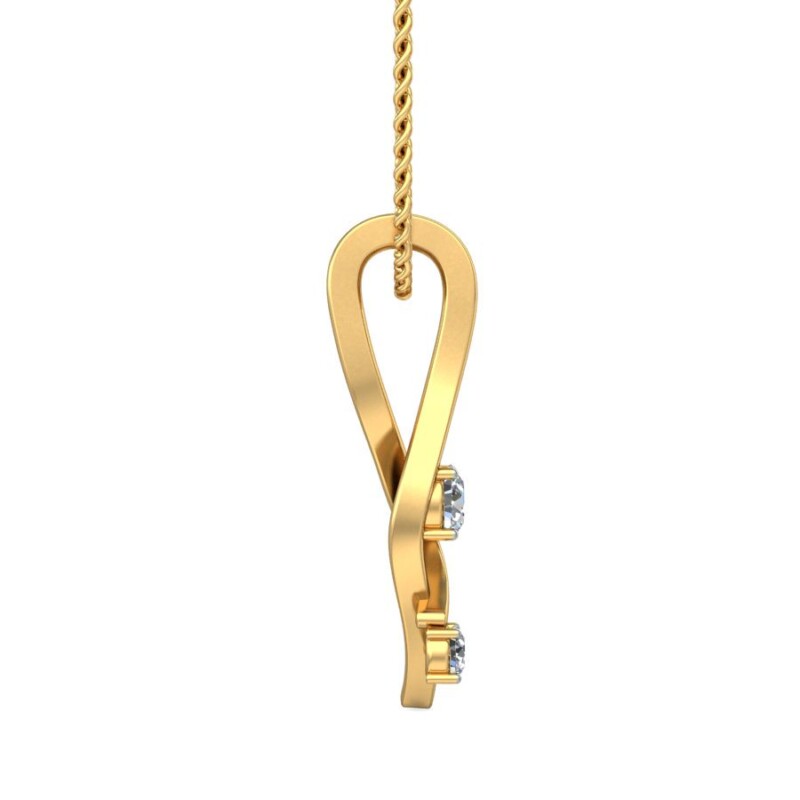 IGI Certified Natural Diamond Design Pendant 14K/18K Fine Yellow  Gold