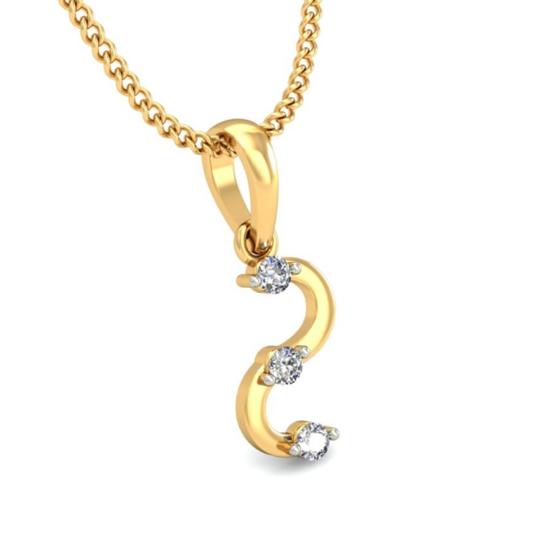 IGI Certified Natural Diamond Design Pendant 14K/18K Fine Yellow Gold