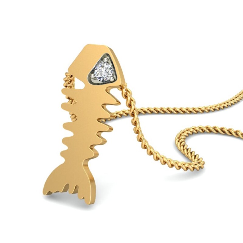 IGI Certified Natural Diamond Design Pendant 14K/18K Fine Yellow & white Gold