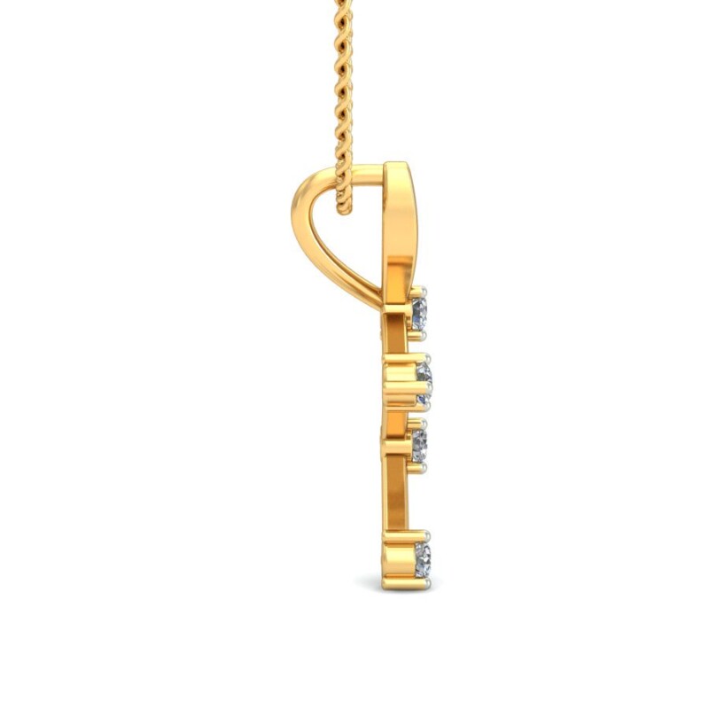 IGI Certified Natural Diamond Design Pendant 14K/18K Fine Yellow Gold