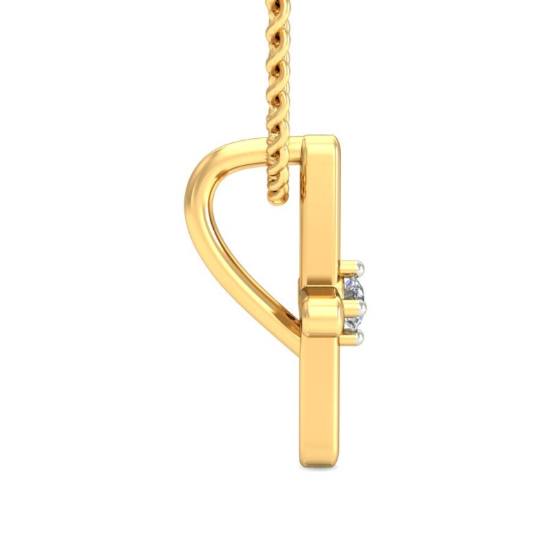 IGI Certified Natural Diamond Design Pendant 14K/18K Fine Yellow Gold