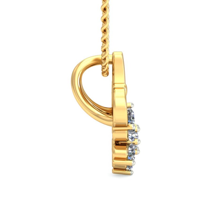 IGI Certified Natural Diamond Design Pendant 14K/18K Fine Yellow Gold